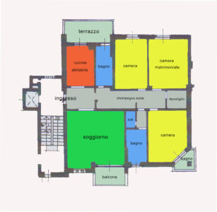 quadrilocale signorile terrazzi besana planimetria