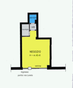 negozio centro storico lissone planimetria