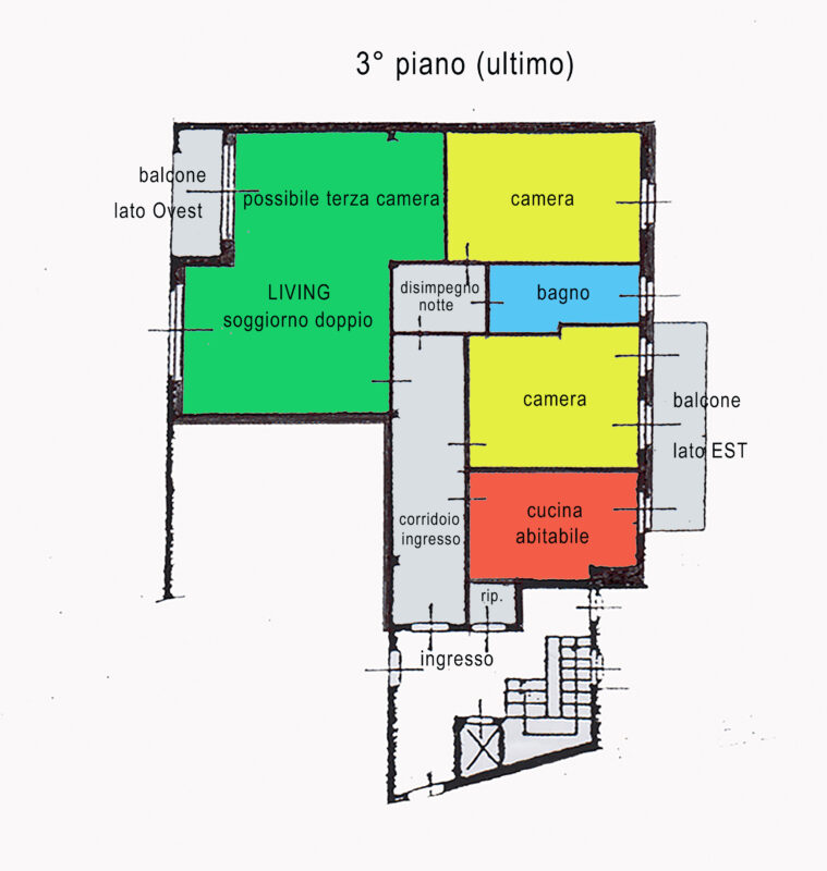 ampio appartamento centro liissone planimetria