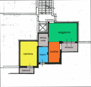 bilocale balcone centro lissone planimetria